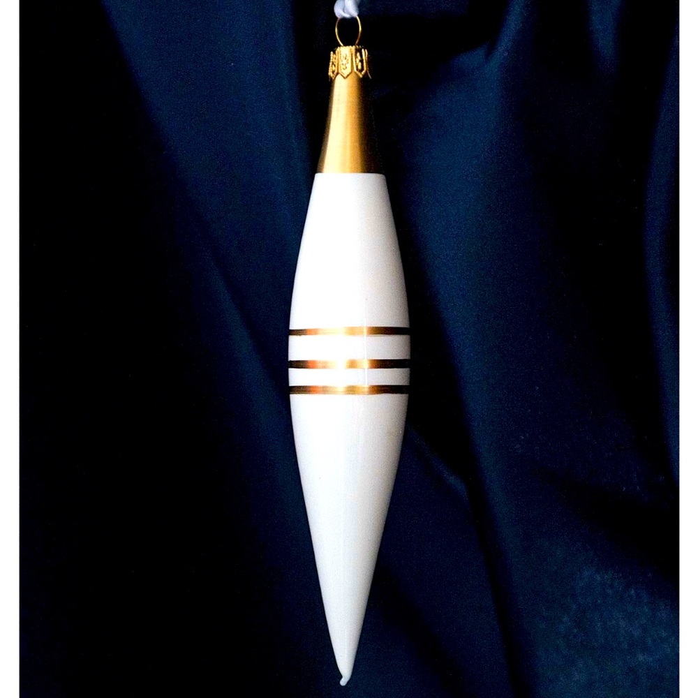 Set of 12 Modern White/Gold Gloss Icicle